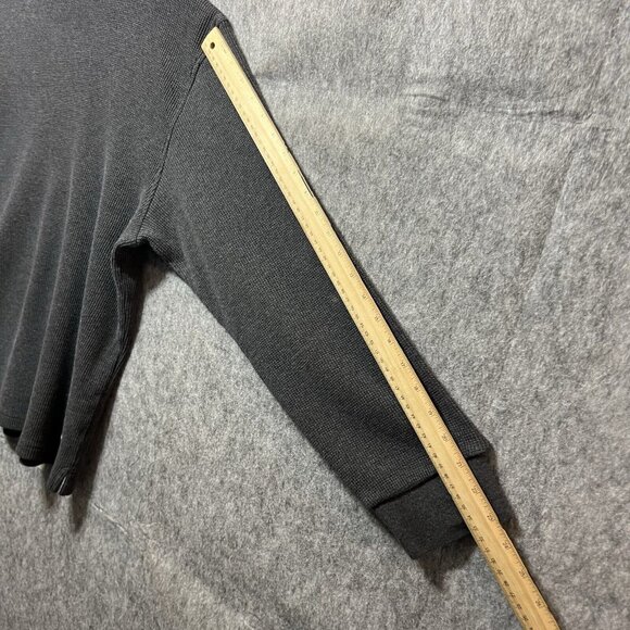 Glacier Gear Outdoor Mock Neck Waffle Knit Long Sleeve Top Gray Size L - Picture 9 of 11